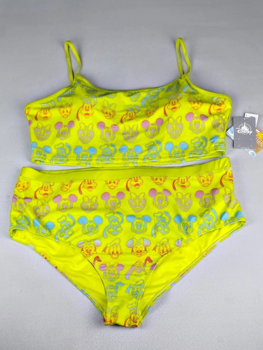 Disney Parks Mickey and Friends Neon Character Two-Piece Bikini.